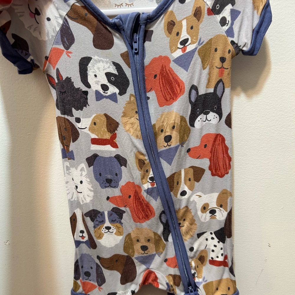 Little Sleepies Dog Print Shorty Zippy